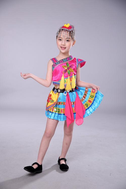【特卖】儿童纳西族演出服男女童少数民族衣服高山土家族佤族侗族舞蹈